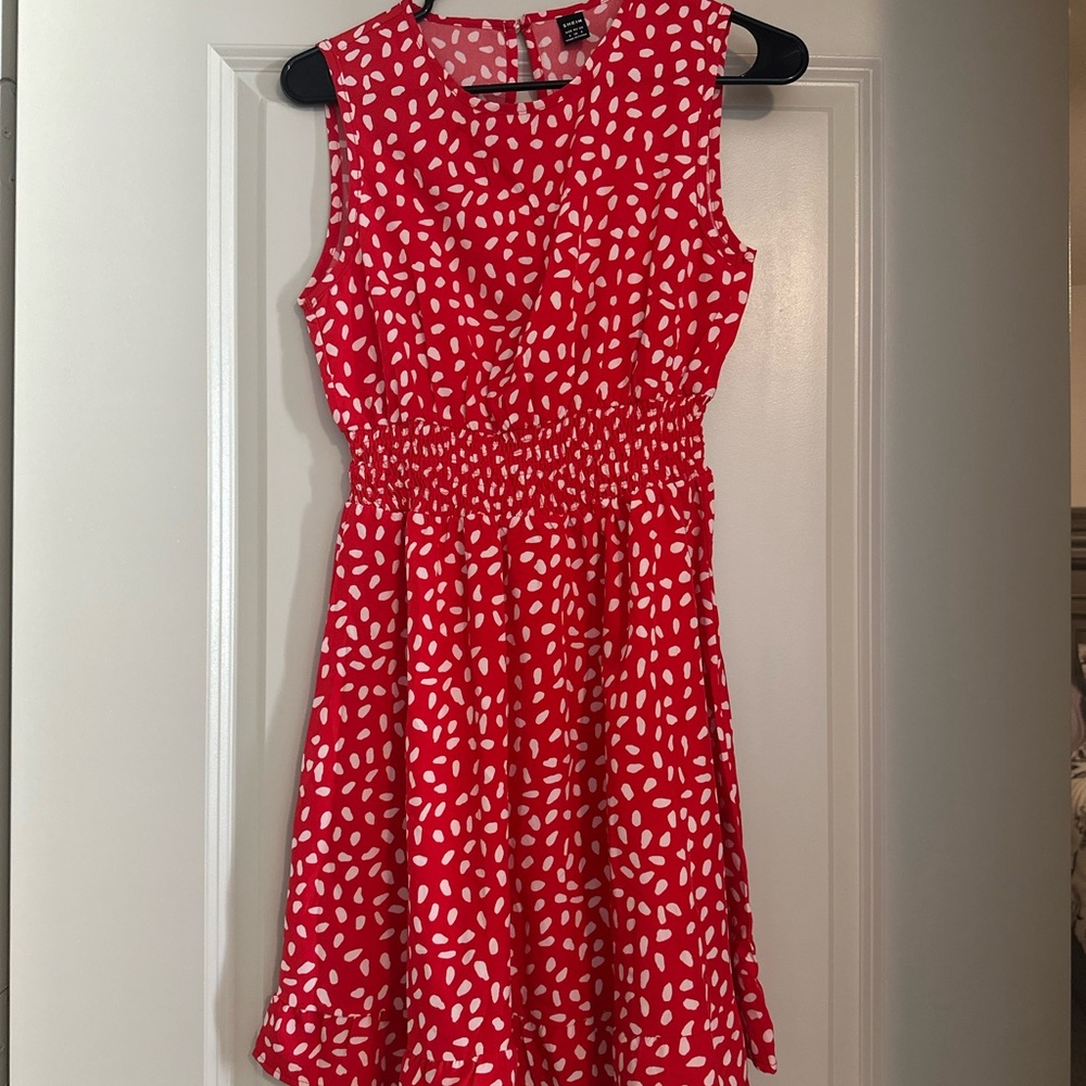 Red and White Dress